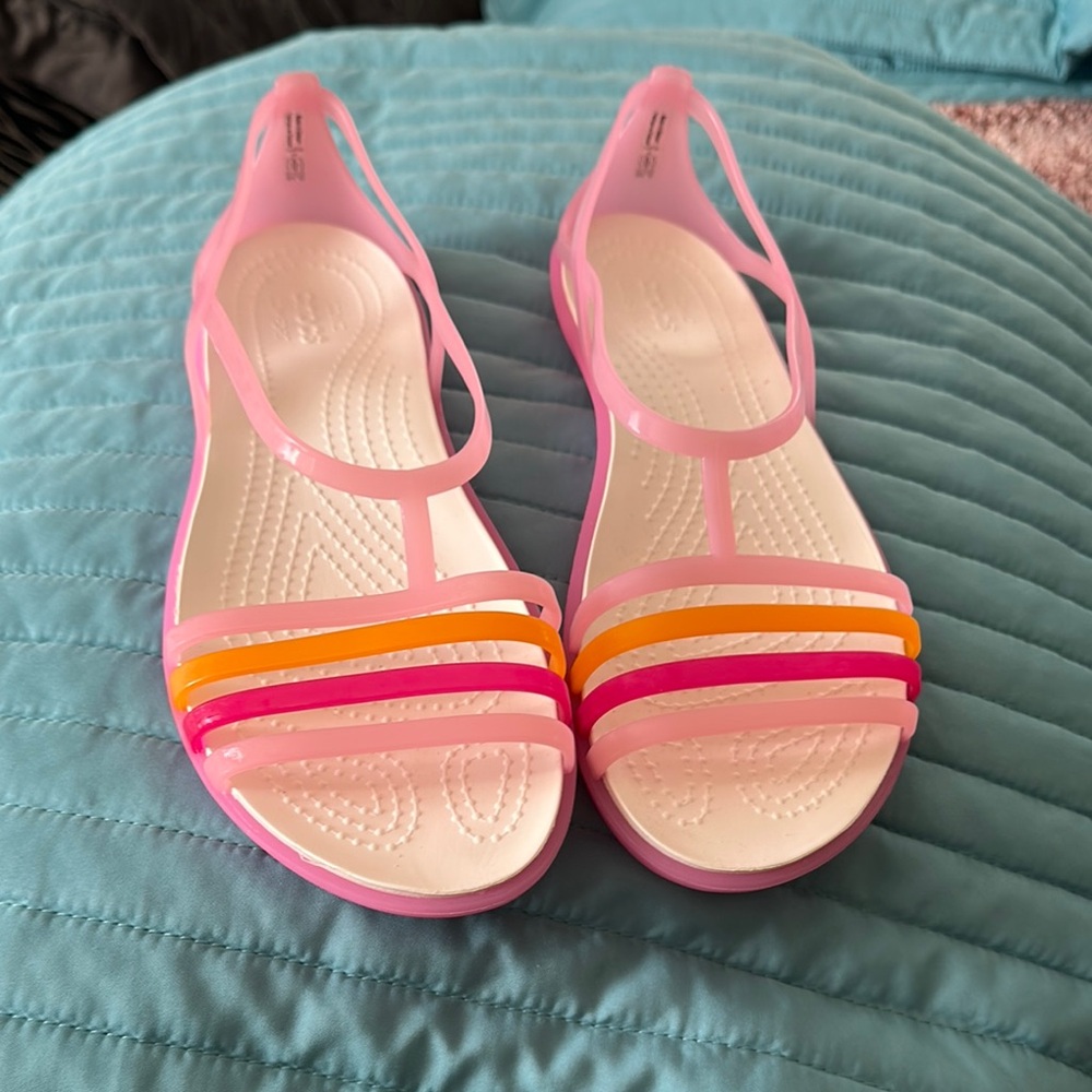Crocs Jelly Pink and Orange Sandals